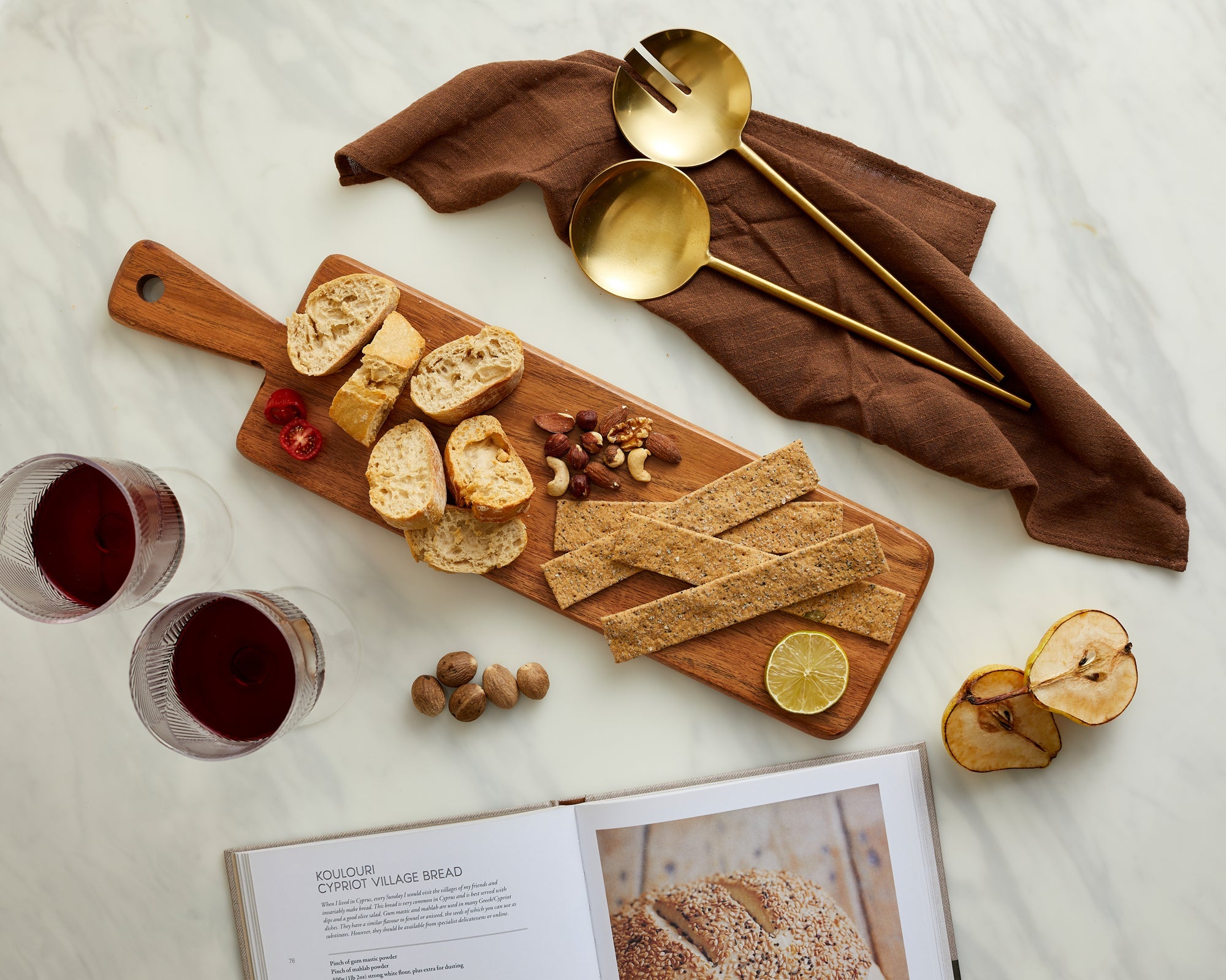 Malli Wood Serving Board with Handle-0