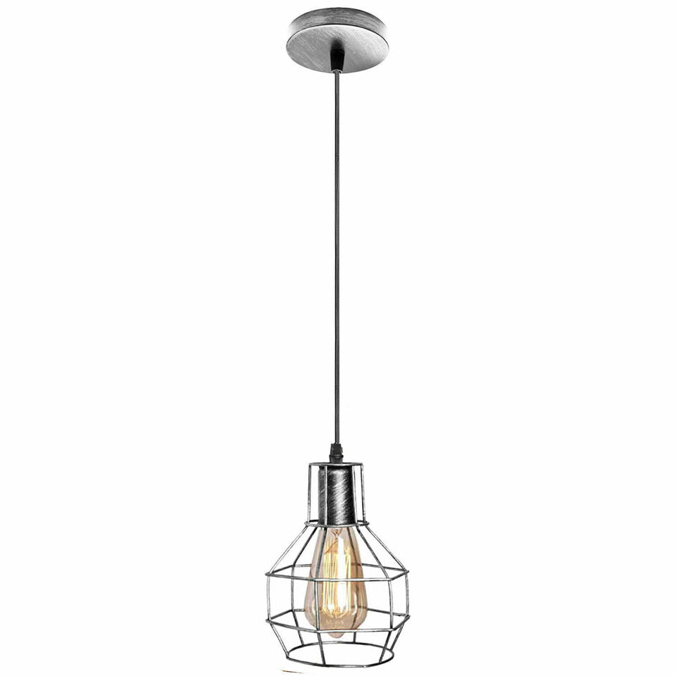 Metal Industrial Wire Cage Pendant Light ~5787-2