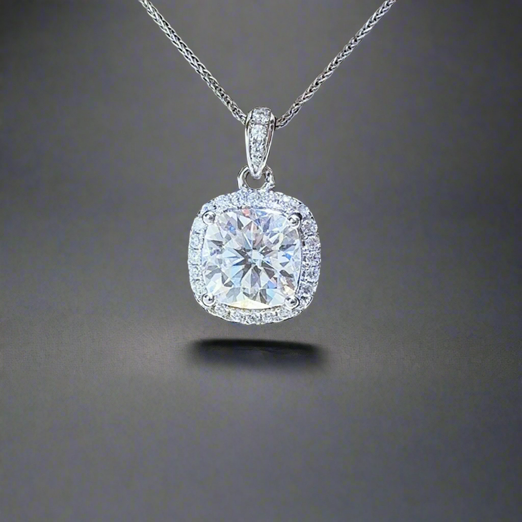 Luxe 5 Carat Moissanite 925 Sterling Silver Necklace