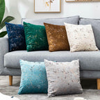 Light Grey Colour Velvet Cushion Cover with Gold Stamping-1