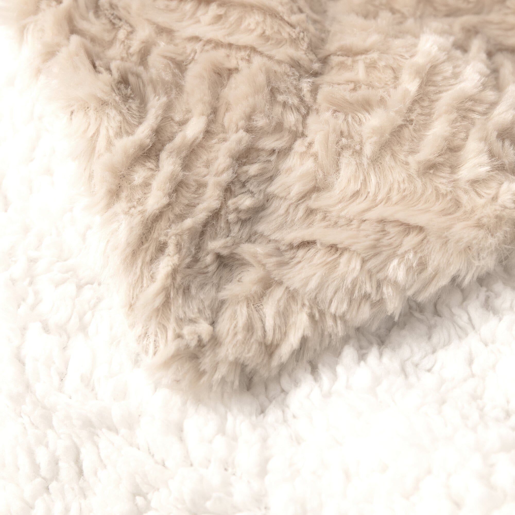 Soft Luxury Champagne Ivory Sherpa Faux Fur Throw Blanket