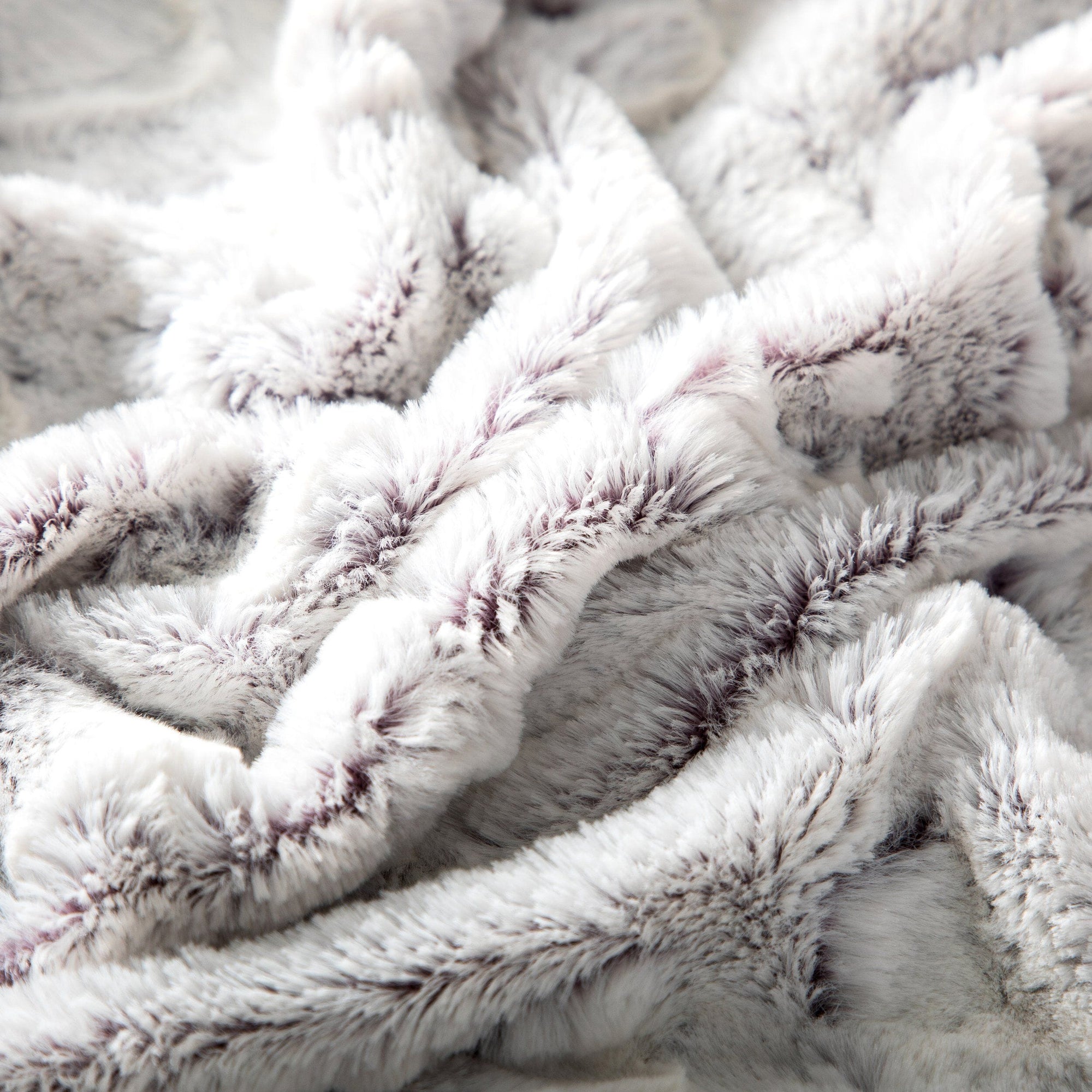 Soft Dreamy Milky White & Purple Sherpa Faux Fur Throw Blanket