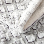 Soft Dreamy Milky White & Purple Sherpa Faux Fur Throw Blanket