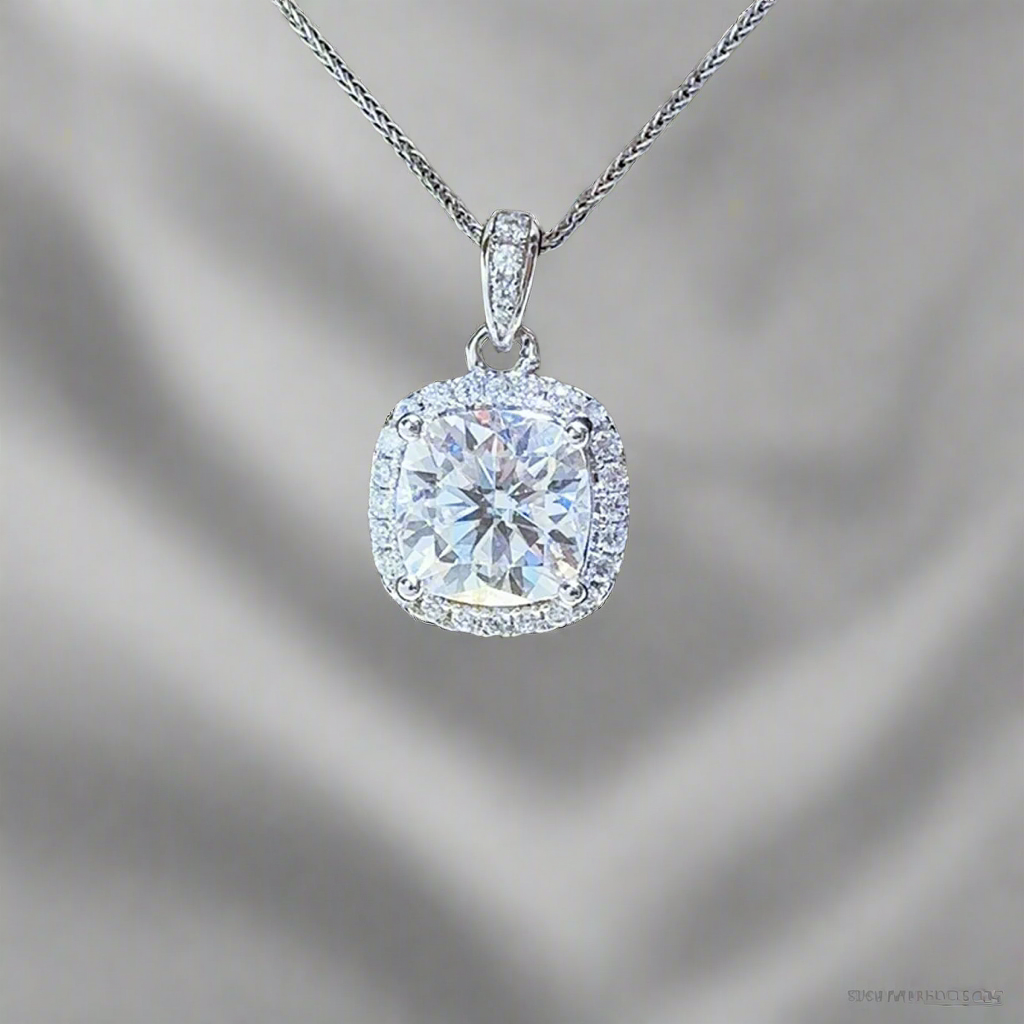 Luxe 5 Carat Moissanite 925 Sterling Silver Necklace