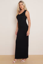 Black Racerback Maxi Dress-3