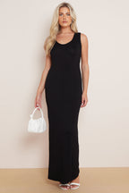 Black Racerback Maxi Dress-2