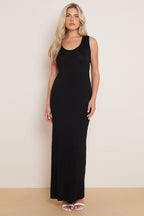 Black Racerback Maxi Dress-0