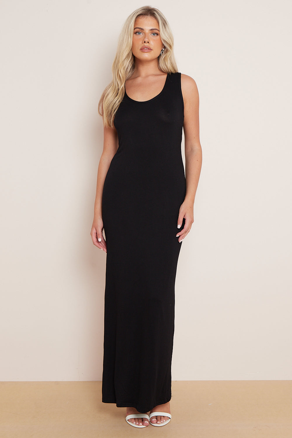 Black Racerback Maxi Dress-0