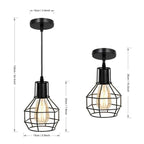 Metal Industrial Wire Cage Pendant Light ~5787-3