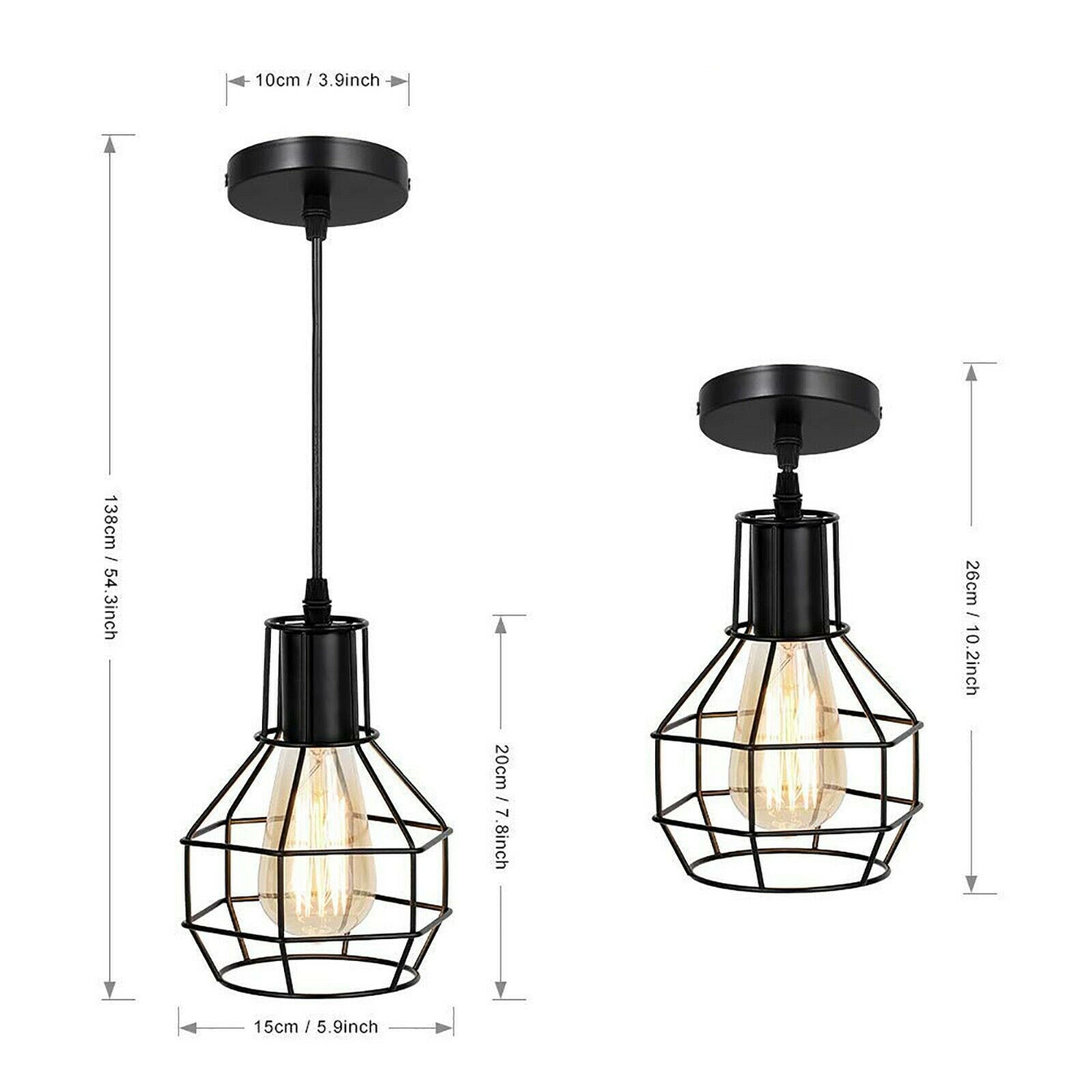 Metal Industrial Wire Cage Pendant Light ~5787-3