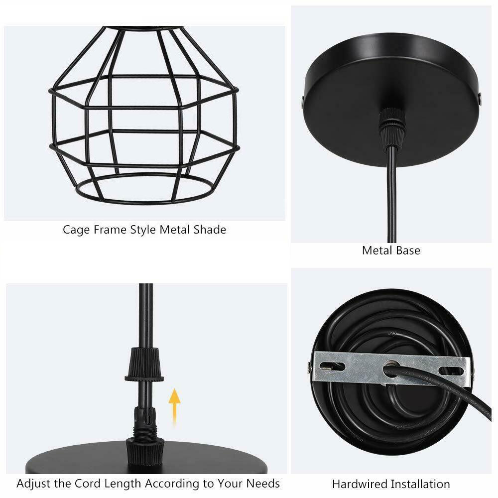 Metal Industrial Wire Cage Pendant Light ~5787-4