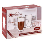 VINSANI Pivano Double Wall Glass Set – 600ml (Set of 2)