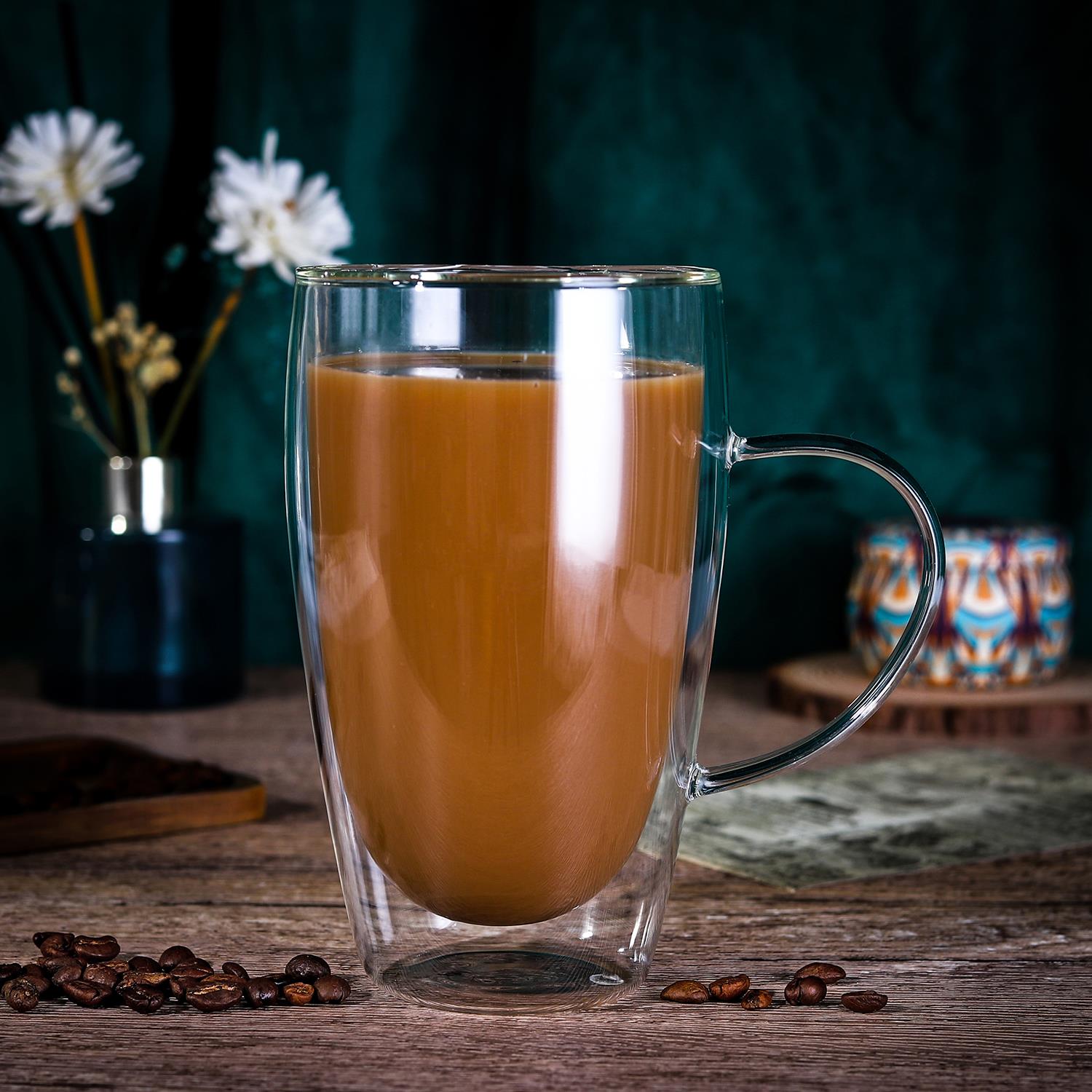 VINSANI Pivano Double Wall Glass Set – 600ml (Set of 2)