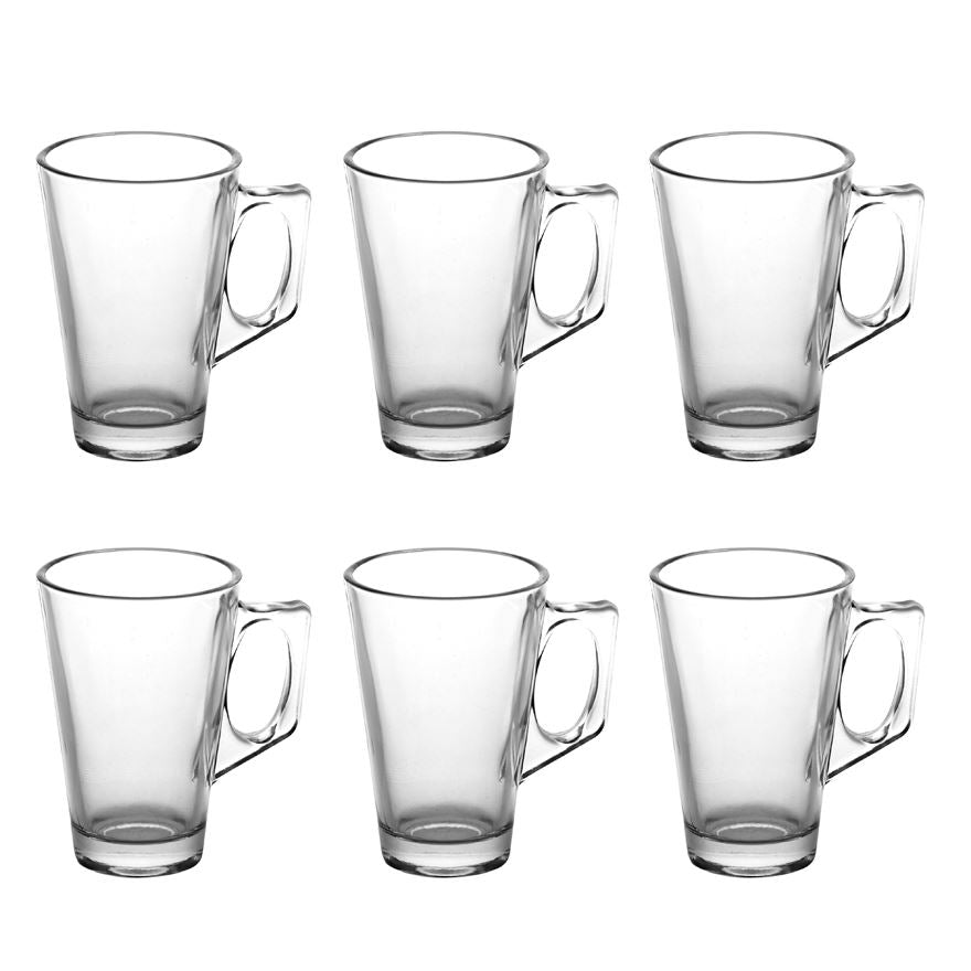 VINSANI Latte Glass & Coffee Pod Stand Set (6-Piece Glass Set + 48-Pod Holder)