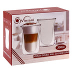 VINSANI Curve Double Wall Glass Set – 300ml (Set of 2)