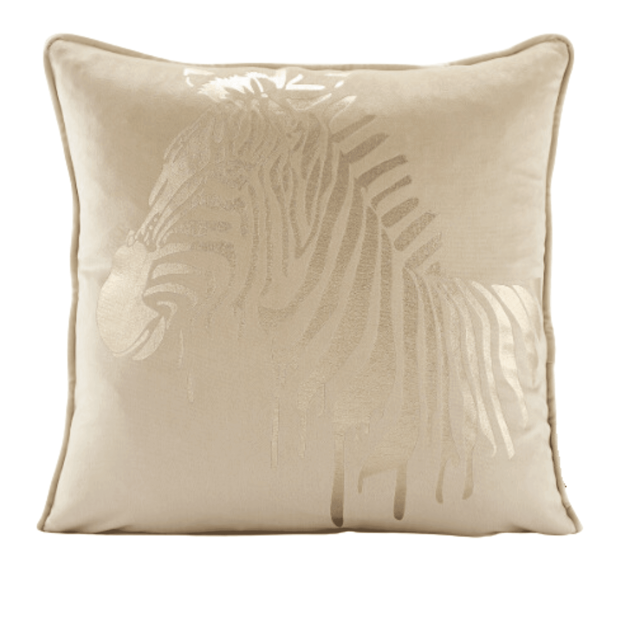 Velvet Cushion Cover with Zebra Design Gold Stamping-0