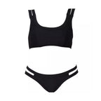 Black Slit Cut Surfer Bikini-3