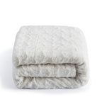 Soft Luxury White Rose Sherpa Faux Fur Throw Blanket