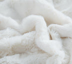 Soft Luxury White Rose Sherpa Faux Fur Throw Blanket