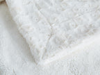 Soft Luxury White Rose Sherpa Faux Fur Throw Blanket