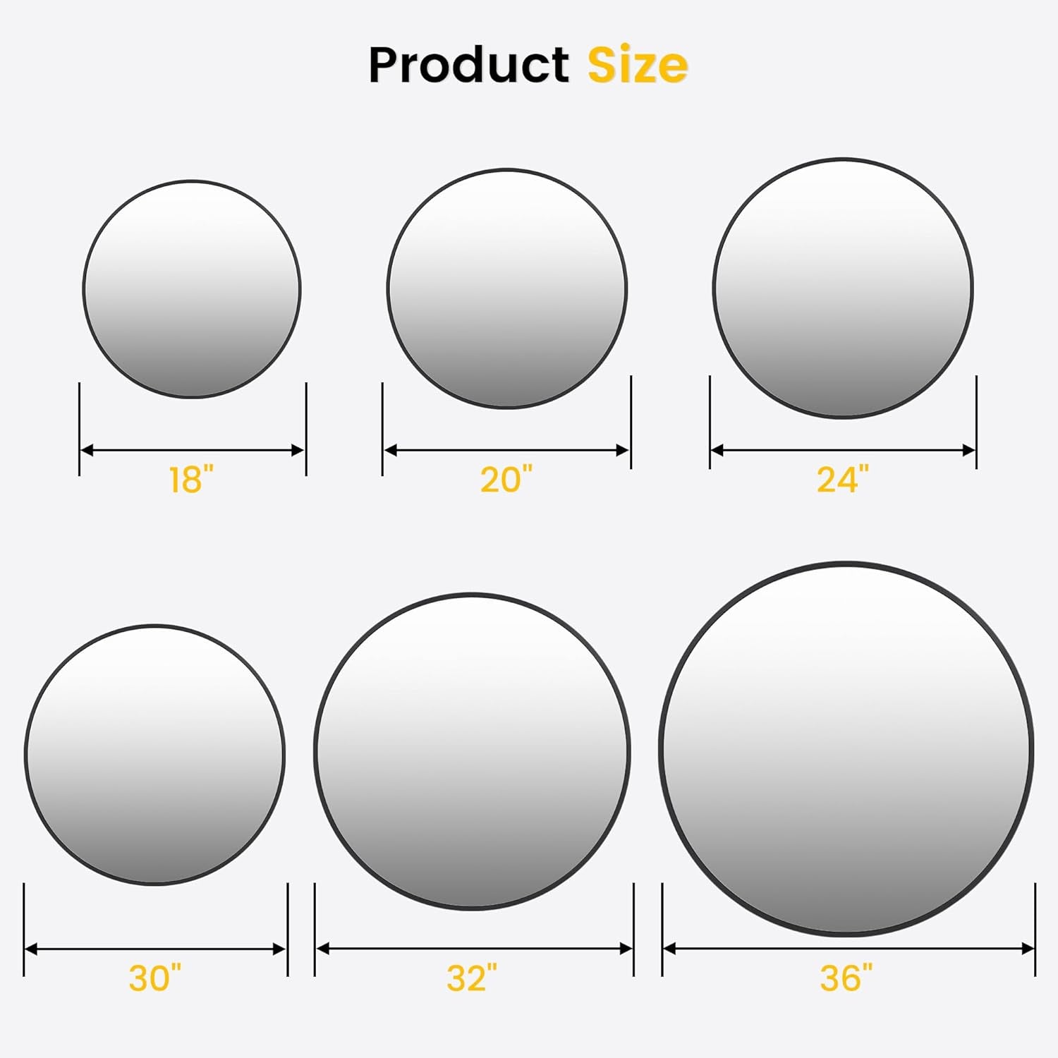 Round Mirror, 32 Inch Circle Mirror, Black Metal Frame round Mirrors for Wall, Bathroom Mirrors for Wall Decor, Wall Mirrors for Entryway, Living Room, Dining Room, Easy to Install-4
