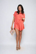 Short Sleeve Loose Top and Shorts Co-ord Set-0