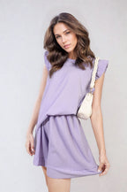 Ruffle Trim Sleeve Top and Shorts Co-ord Set-7