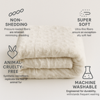 Soft Luxury White Rose Sherpa Faux Fur Throw Blanket