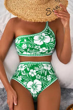 Palm Paradise One-Shoulder Bikini-2